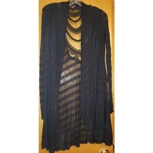 🌼Forever 21 Long Black Striped Sweater🌼 M